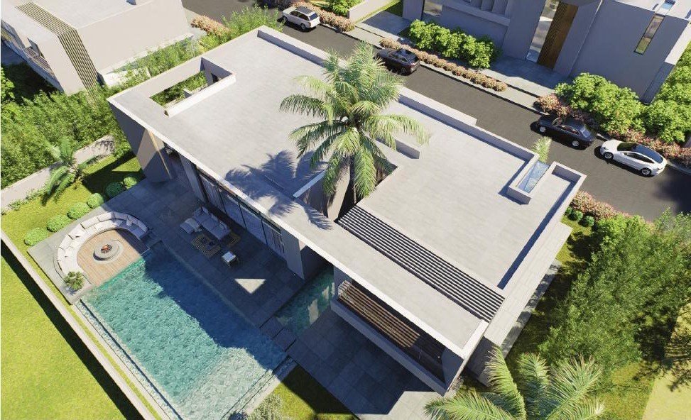 Huit villas d'exception face à l'Atlas, vue aérienne d'une villa