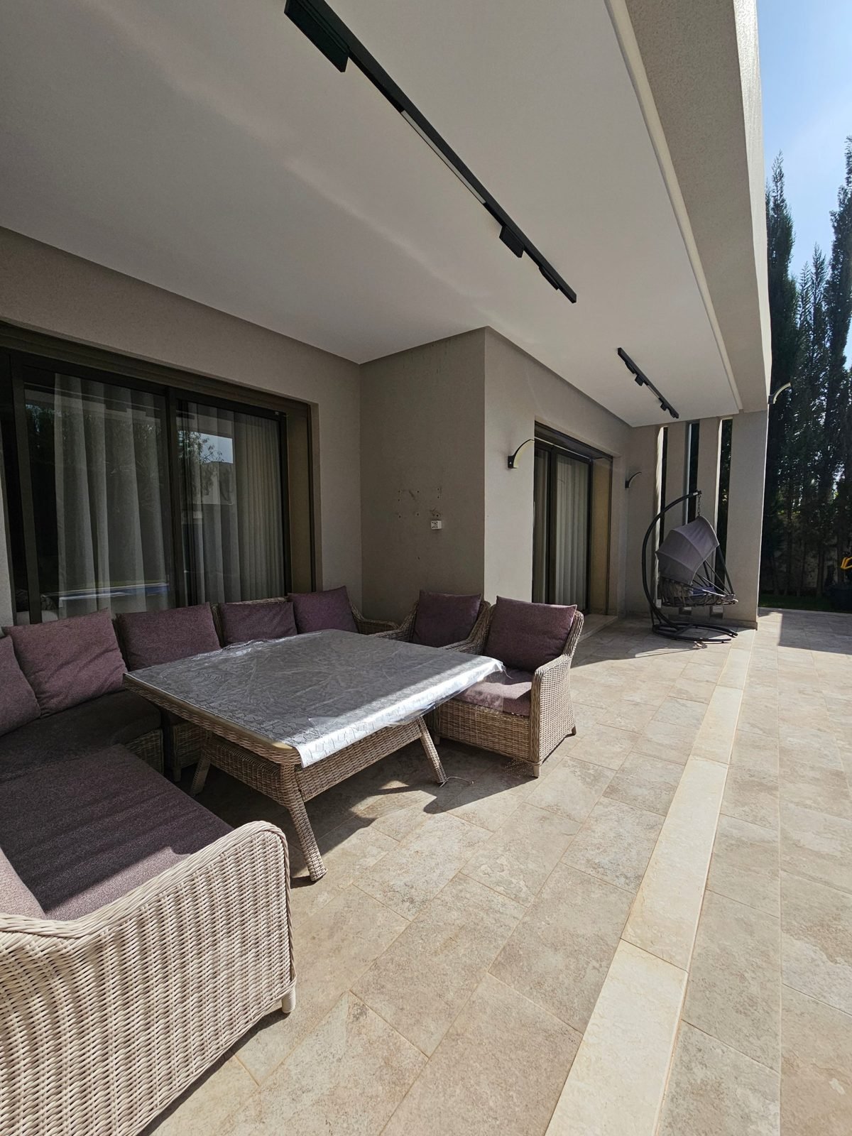 Villa Taghazout, le salon d'extérieur couvert